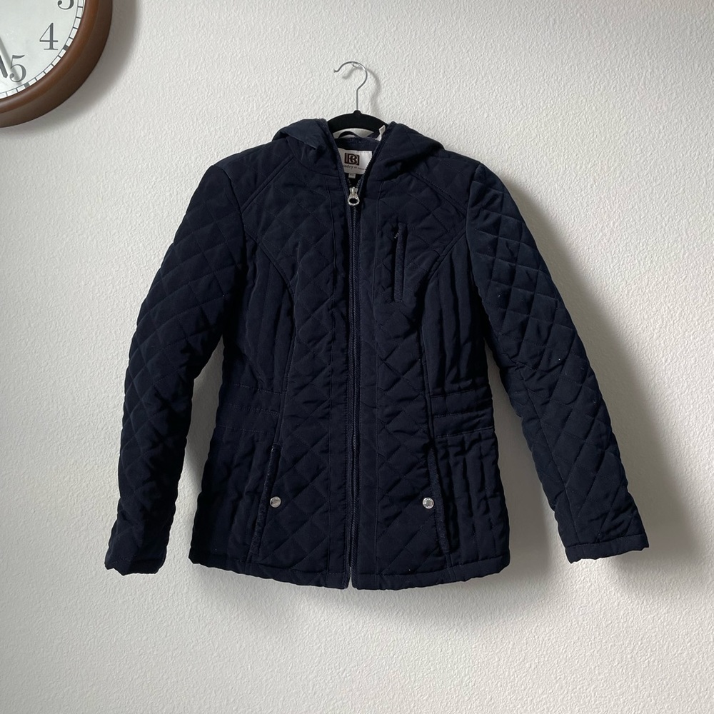 Navy Blue Quilted XSP Jacket Laundry By design, hooded and very warm